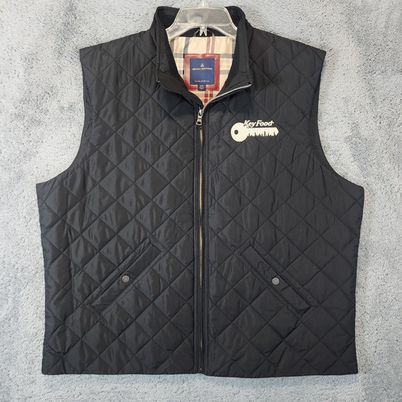 Brooks Brothers Other - Brooks Brothers Puffer Quilted Vest Men's 2XL Black Key Food Logo Full Zip EUC